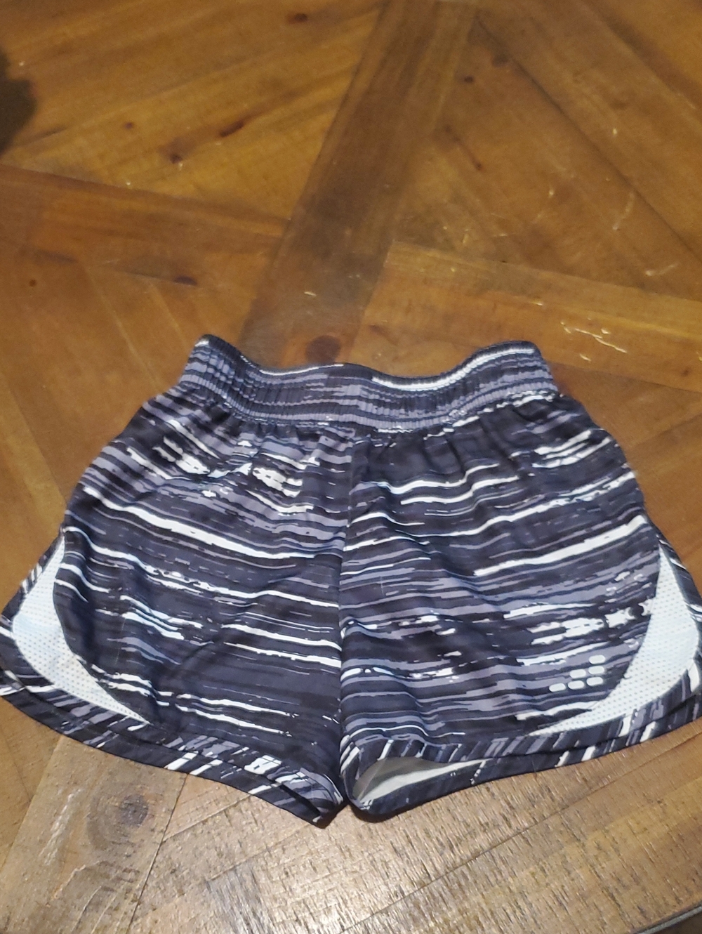 bcg Black and White Striped Athletic Shorts